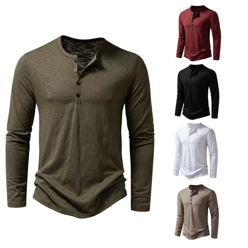 Long Sleeved Cotton Polo Shirt