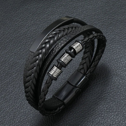 Musical Symbol Men's Leather Bracelet