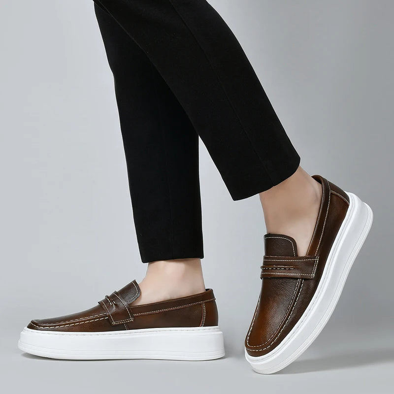 Slip-On Leather Boat Shoes