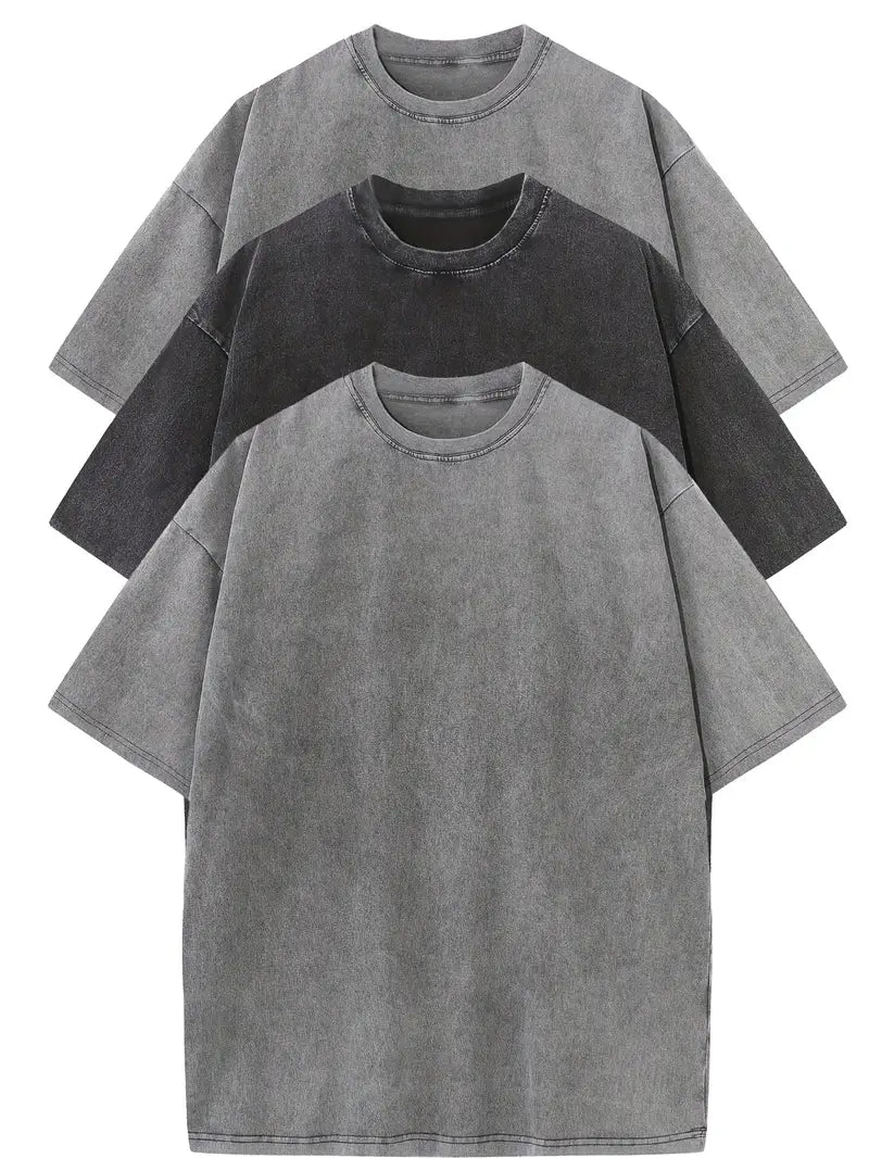 Casual Cotton Oversized Tee Set - 3-Pack