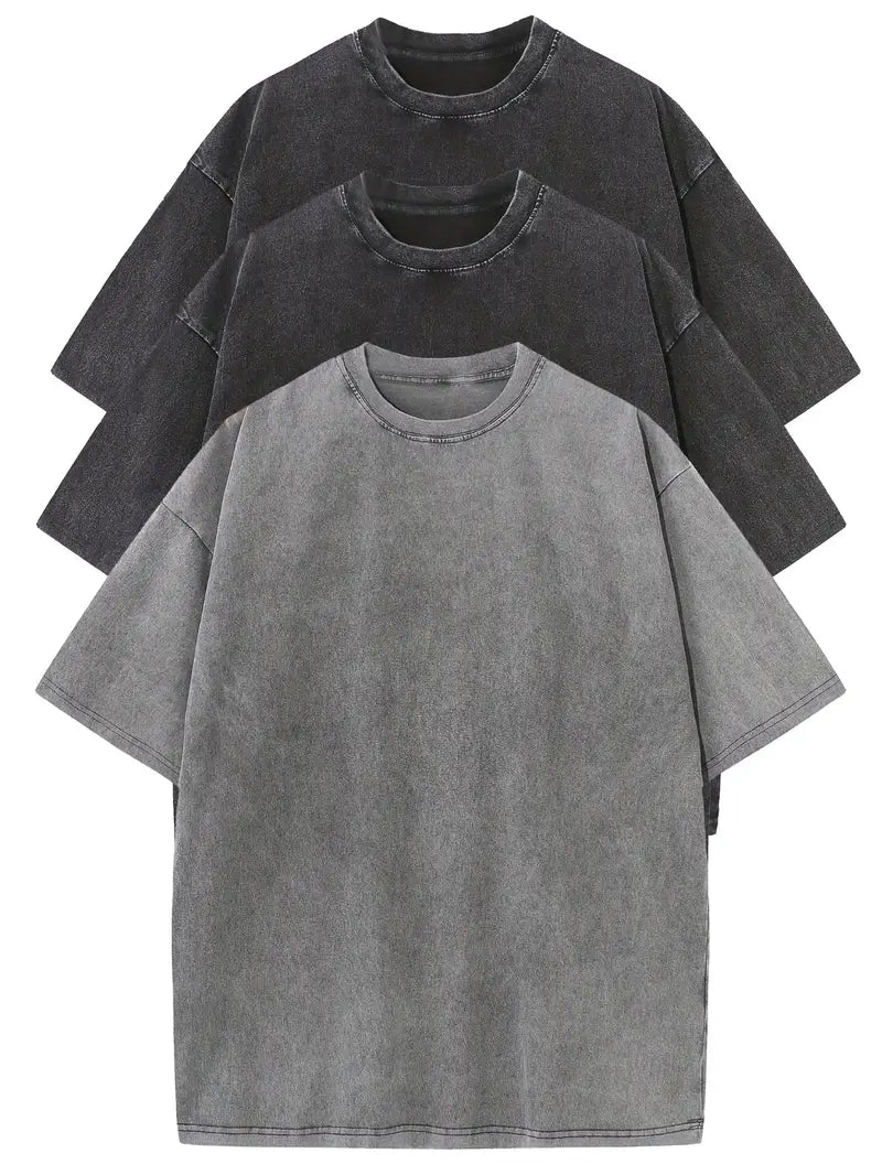 Casual Cotton Oversized Tee Set - 3-Pack