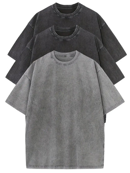 Casual Cotton Oversized Tee Set - 3-Pack