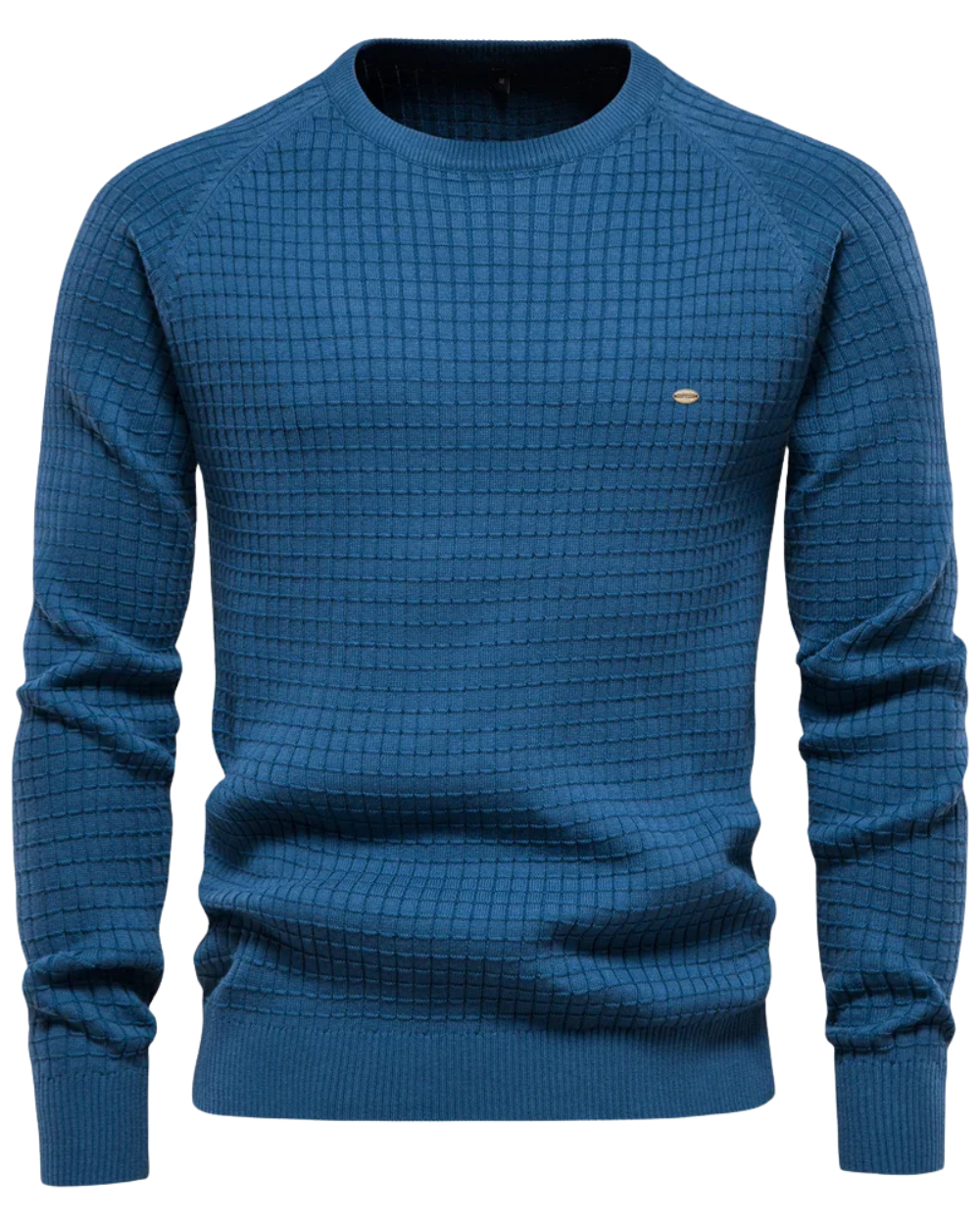 Men's Sweater With Grid Pattern
