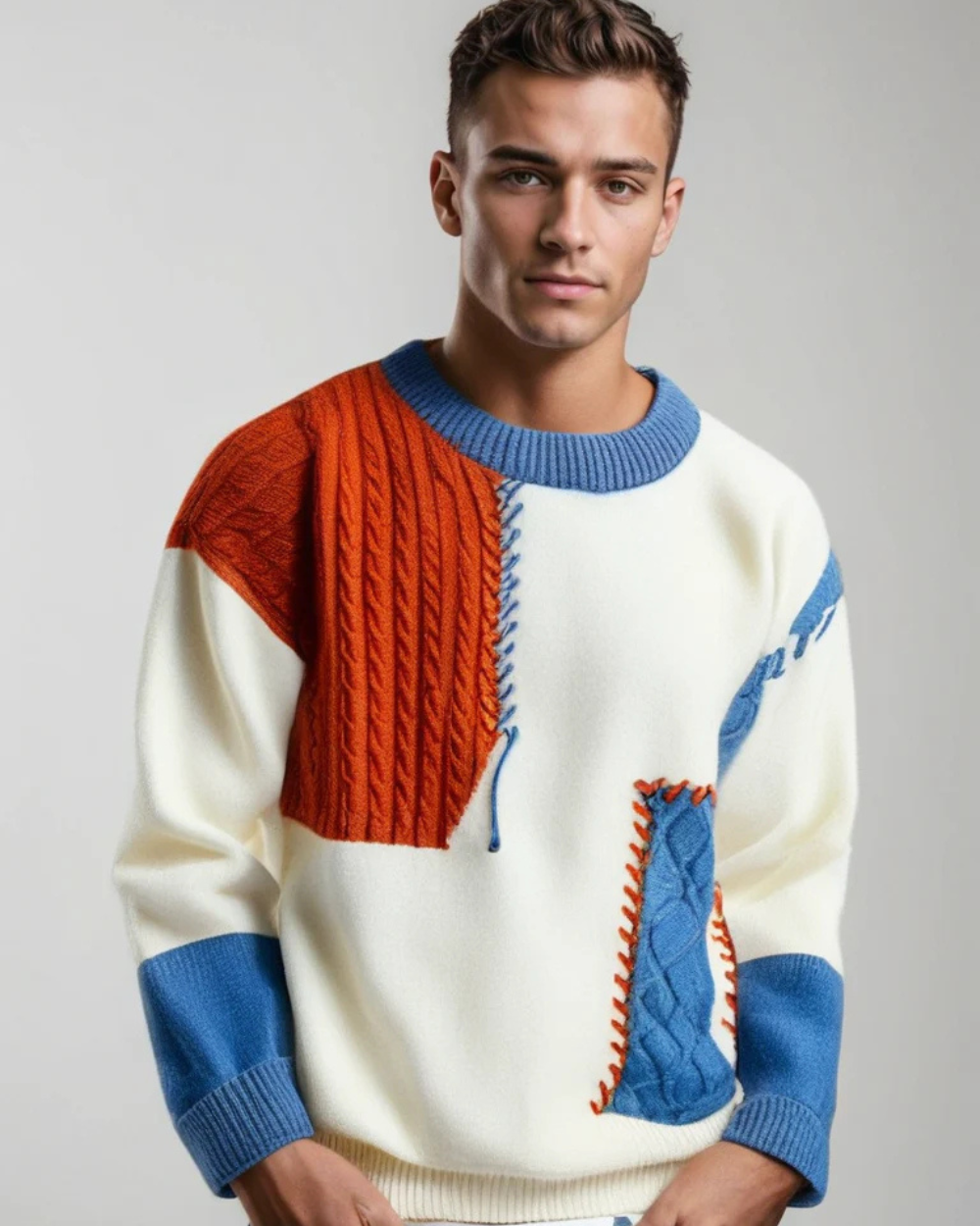 Amadeo Patchwork Pullover