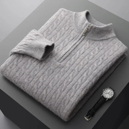 Deneb Cashmere Woven Half Zip