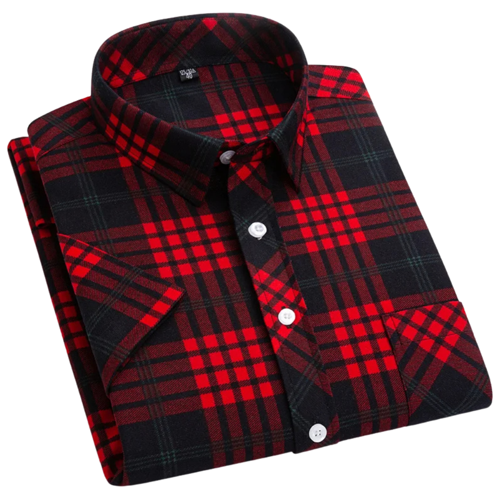 Cotton Short Sleeved Checkered Shirt