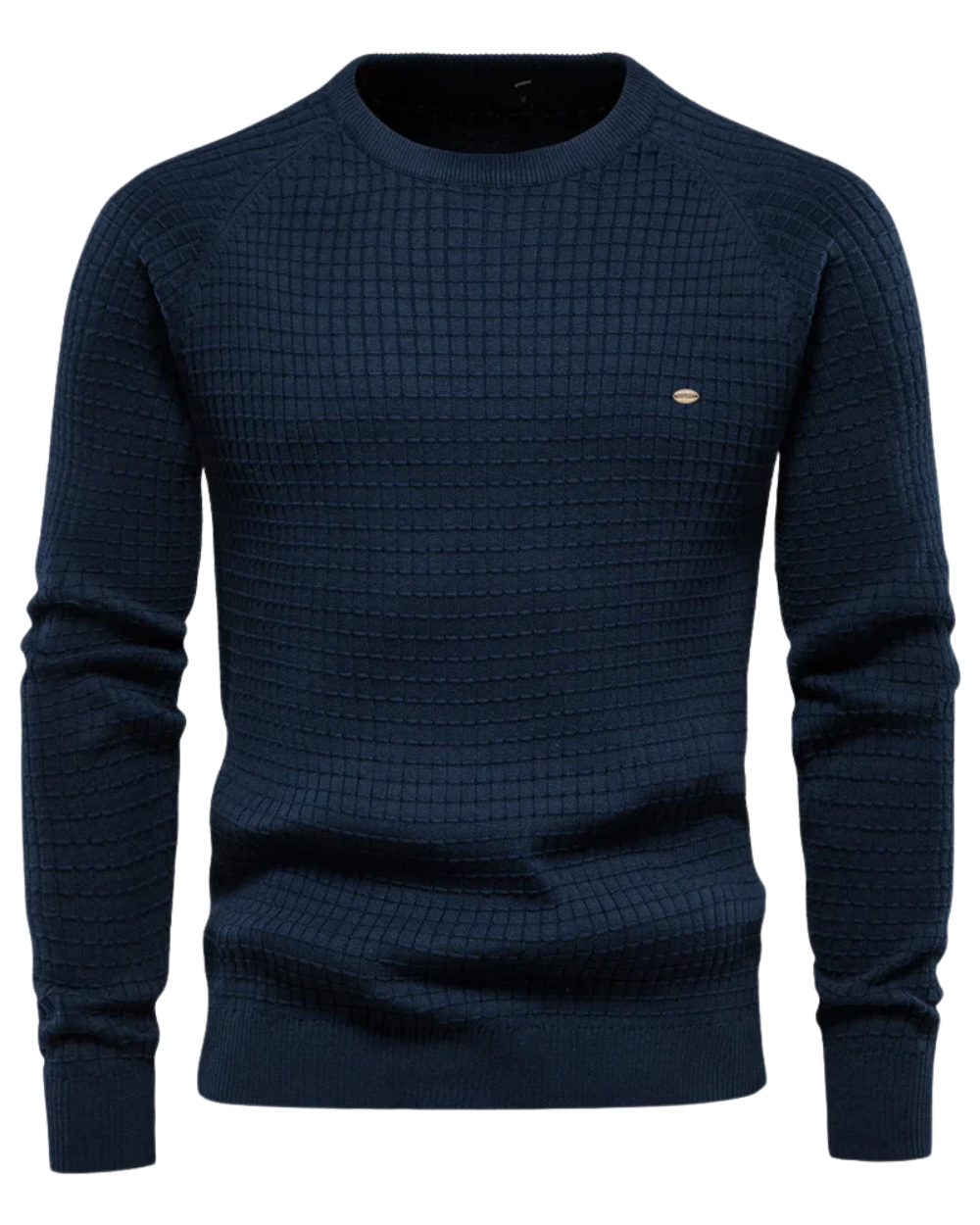 Men's Sweater With Grid Pattern