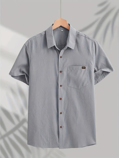 Casual Short Sleeved Cotton Shirt