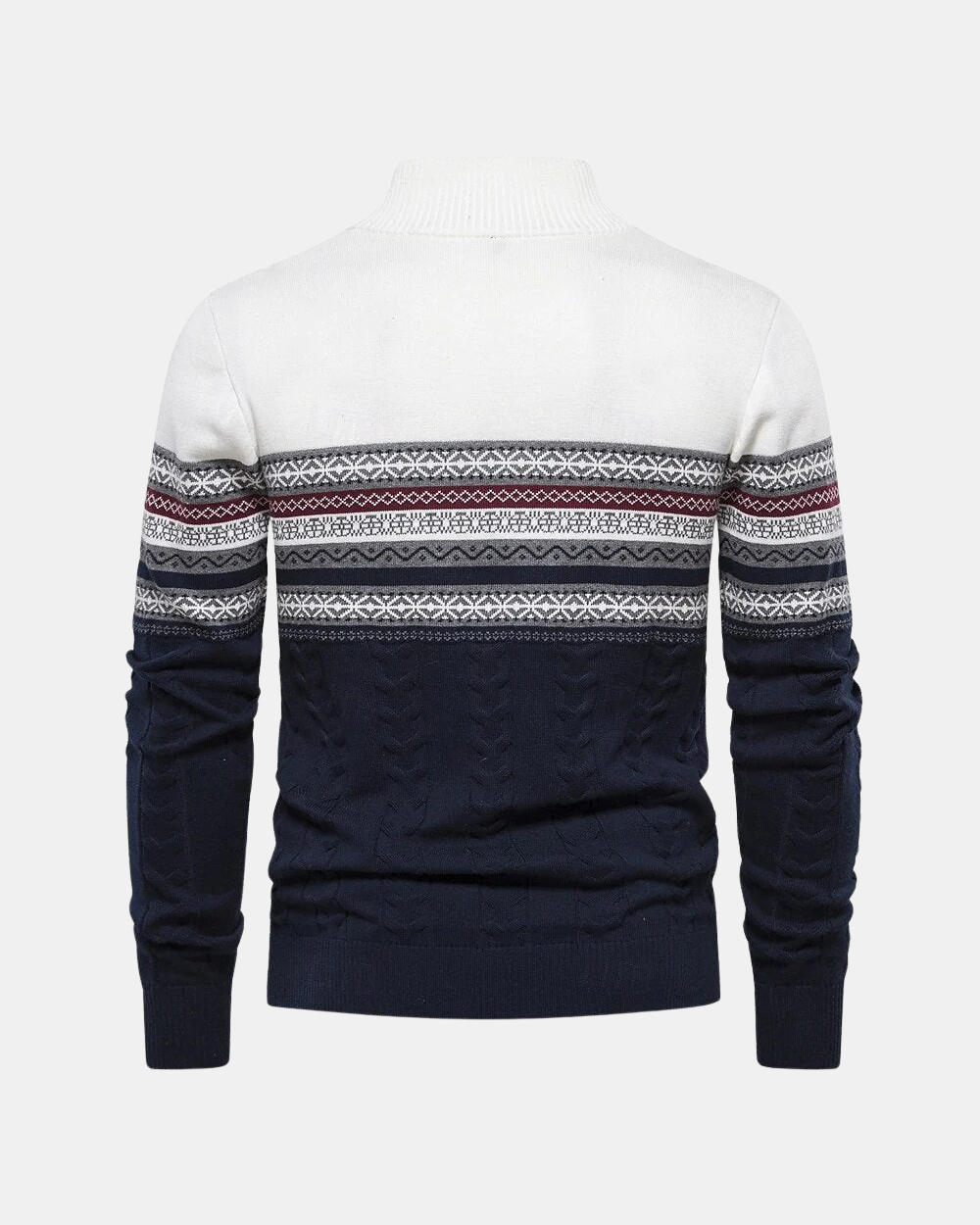 Frederico Cotton Zip Sweater with Pattern