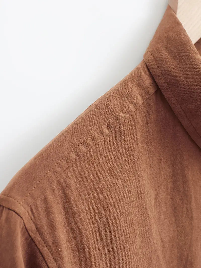 Casual Short Sleeved Cotton Shirt