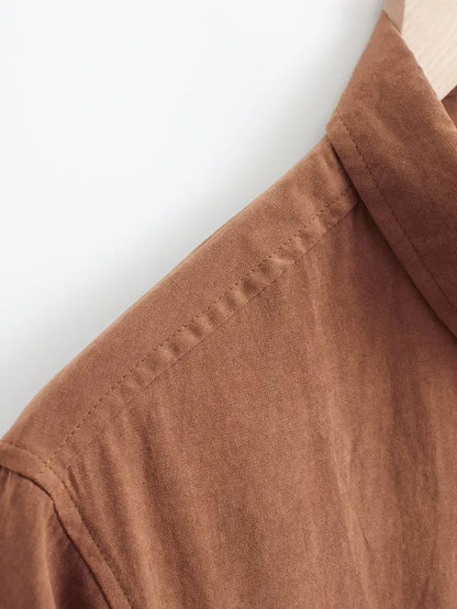 Casual Short Sleeved Cotton Shirt