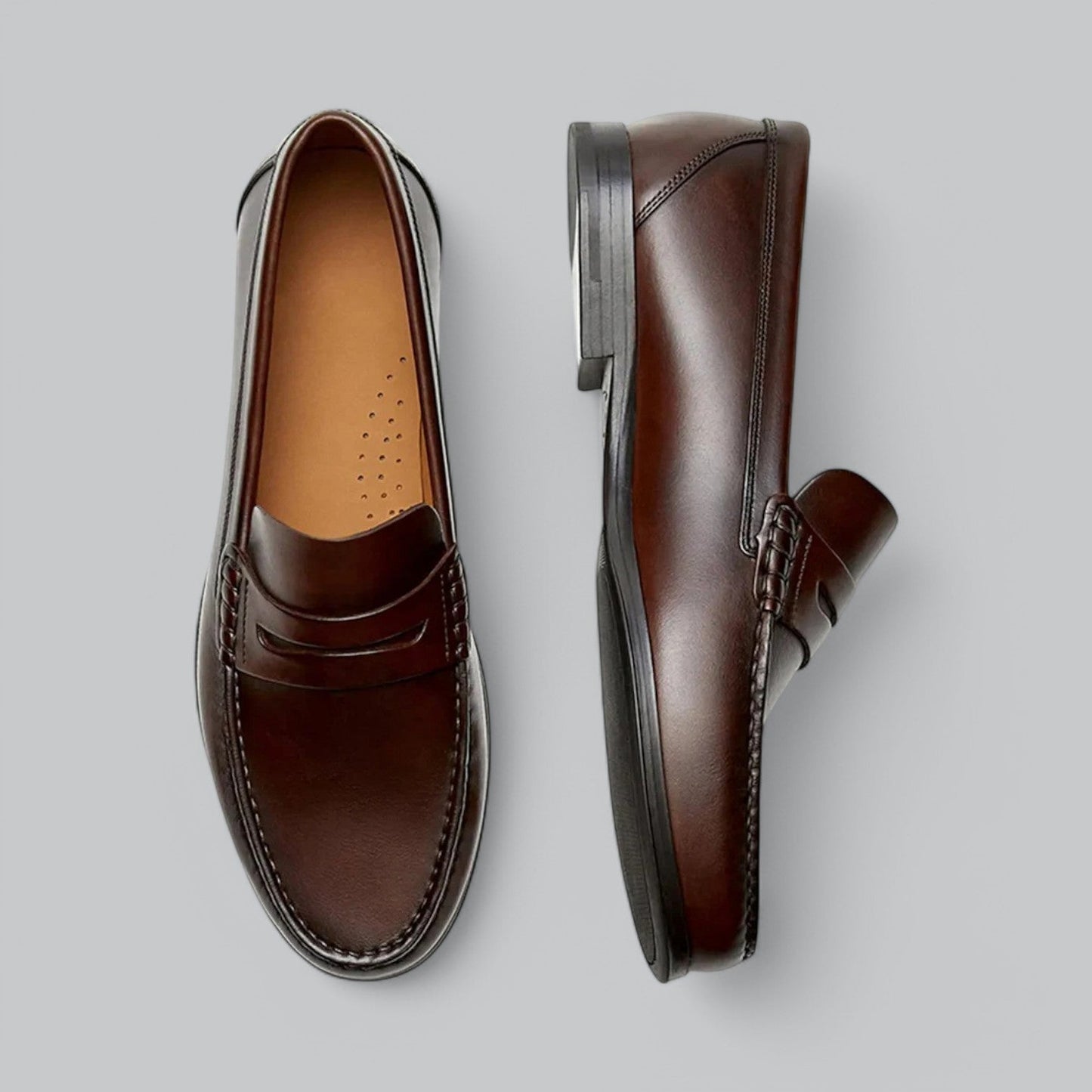 Chic Leather Penny Loafers
