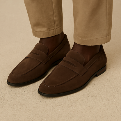 Old Money Suede Penny Loafers