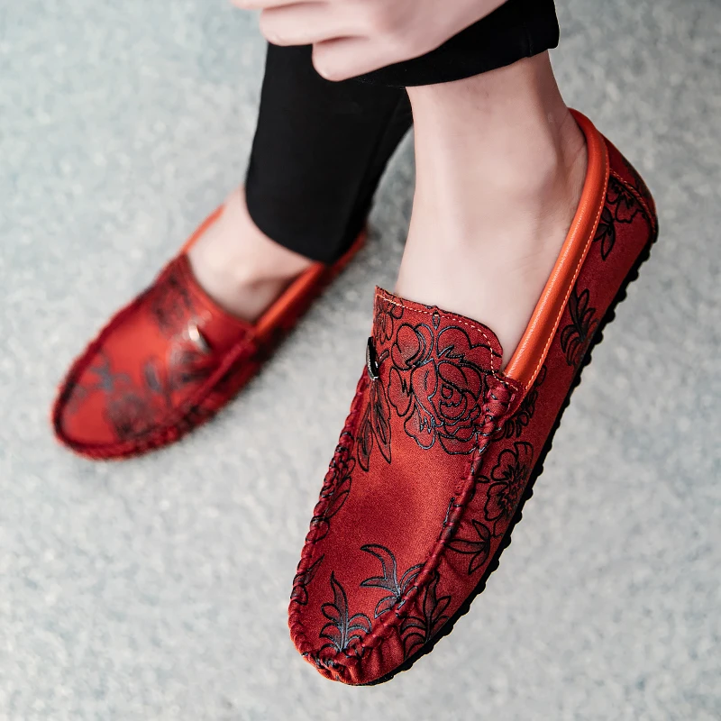 Floral Leather Loafers