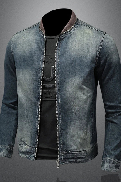Elegant Denim Zip Jacket