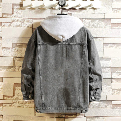 Elegant Hooded Denim Jacket