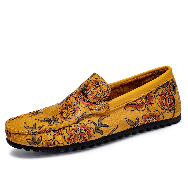 Floral Leather Loafers