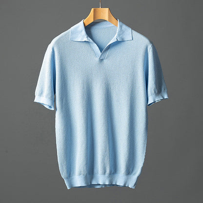 Elegant Cotton Knit Polo Shirt