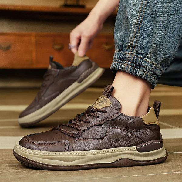High-Sole Leather Shoes
