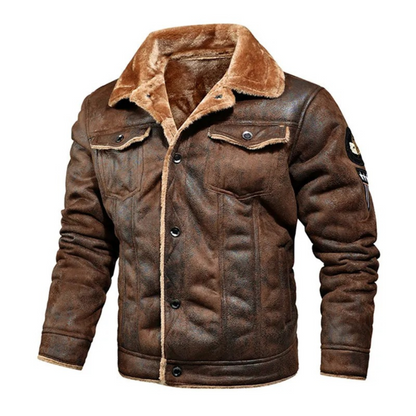 Elegant Fleece Lined Leather Jacket