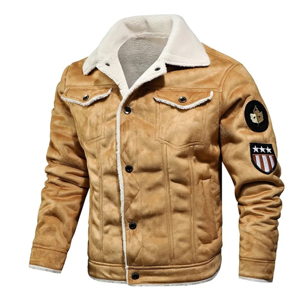 Elegant Fleece Lined Leather Jacket