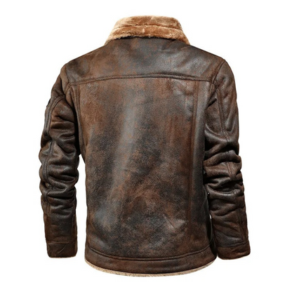 Elegant Fleece Lined Leather Jacket