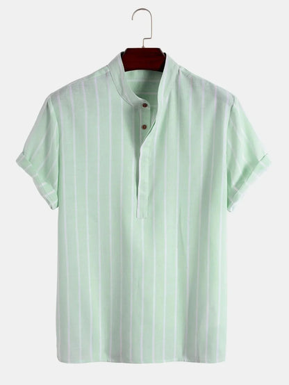 Elegant Short Sleeved Striped Shirt