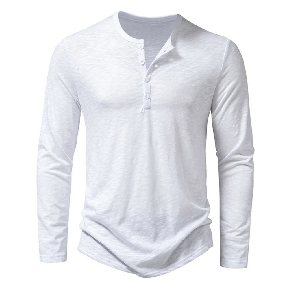 Long Sleeved Cotton Polo Shirt