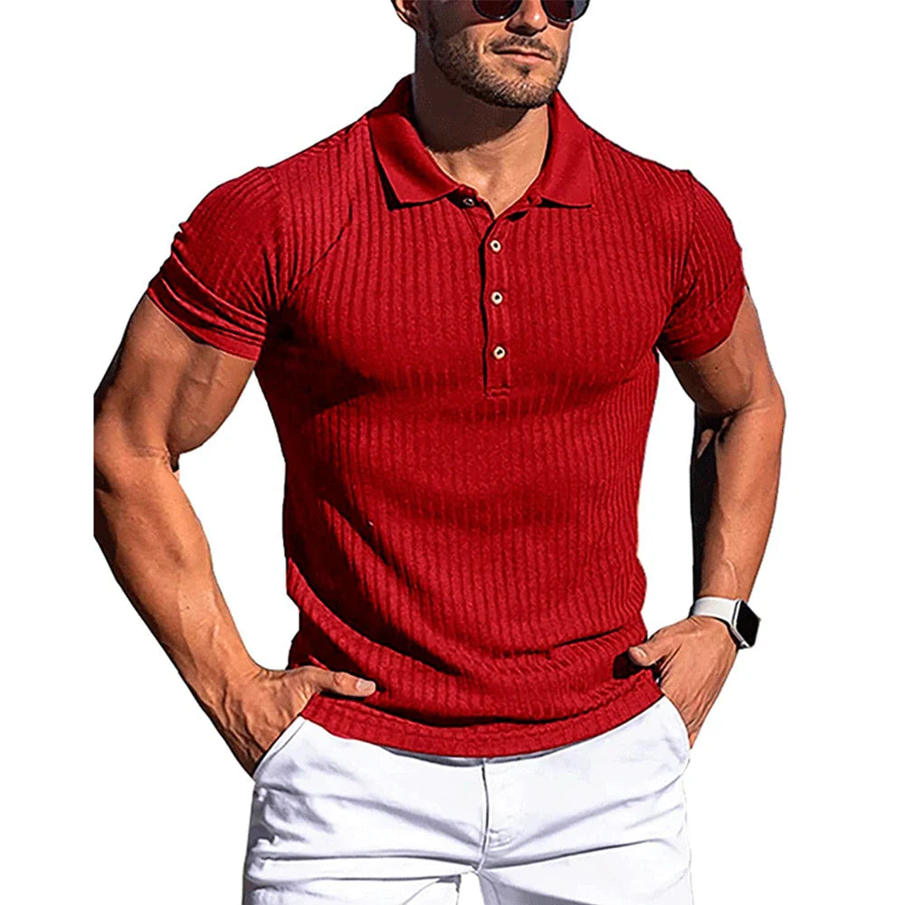 Elegant Striped Polo Shirt