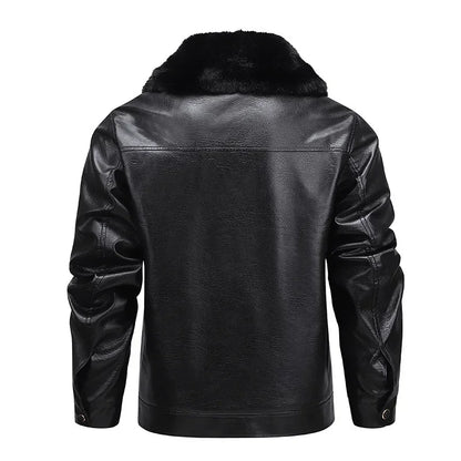 Thickened Fleece Leather Jacket
