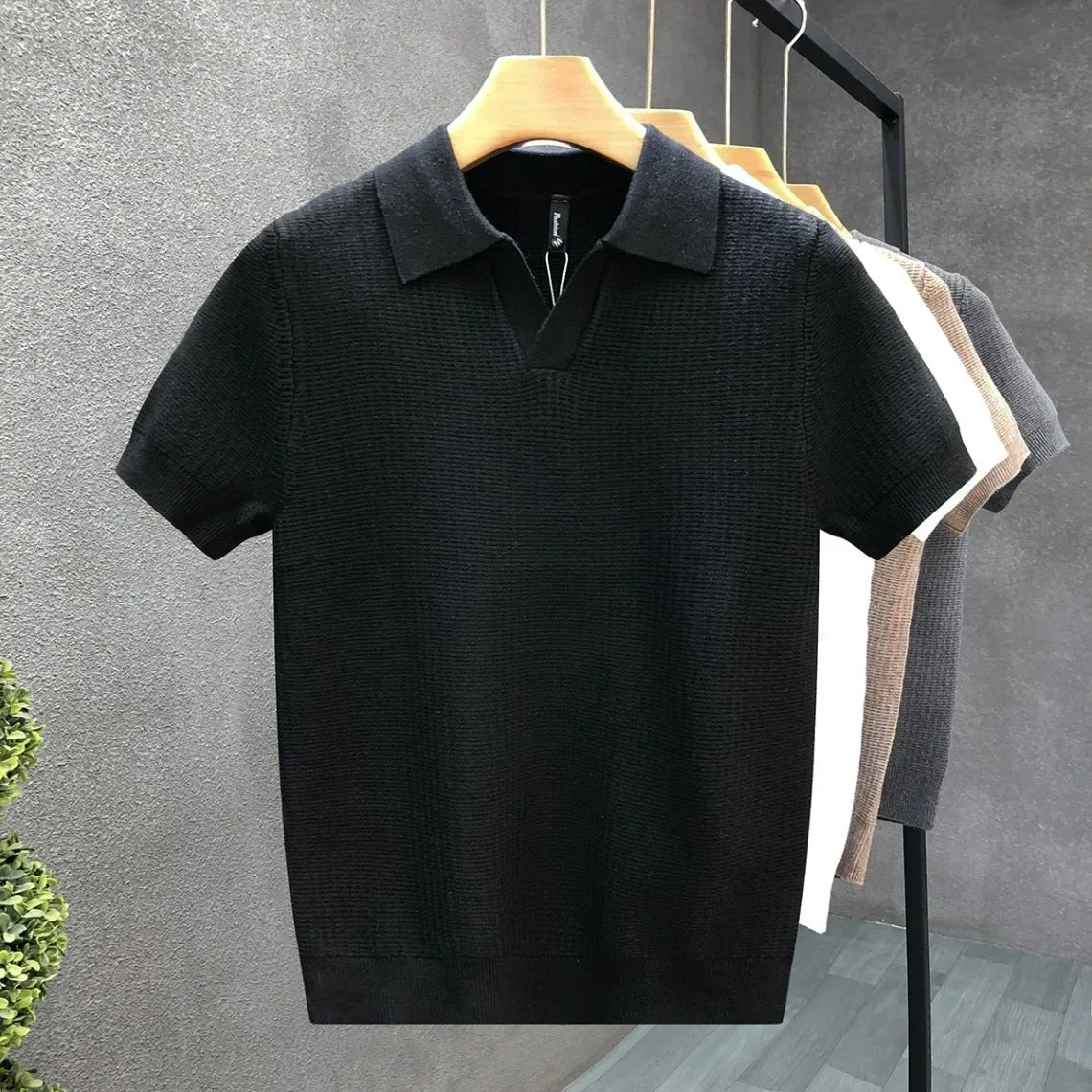 Breathable Knitted Polo Shirt