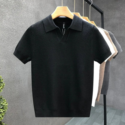 Breathable Knitted Polo Shirt