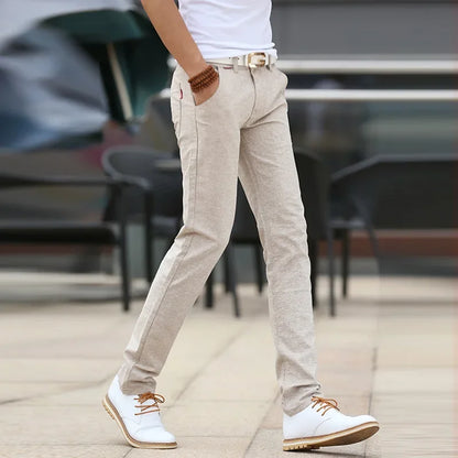 Slim Fit Linen Pants