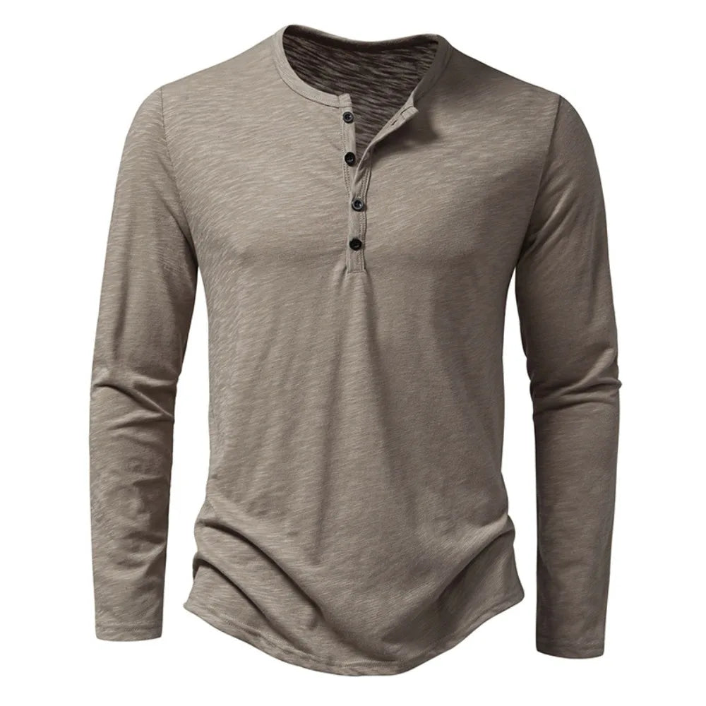 Long Sleeved Cotton Polo Shirt