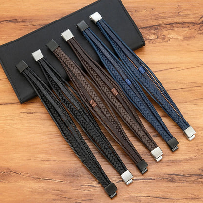 Woven Leather Men's Bracelet