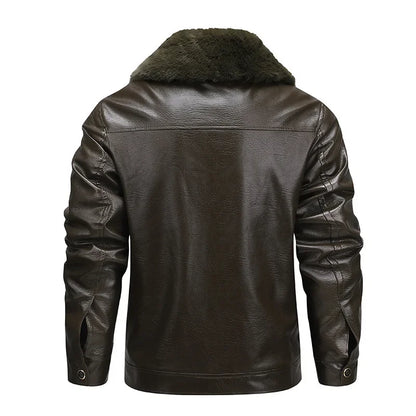 Thickened Fleece Leather Jacket