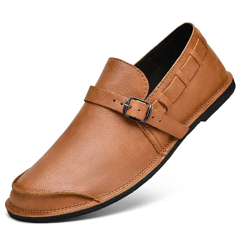 Buckled Leather Loafers