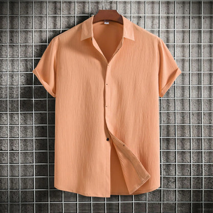 Cotton Linen Short Sleeved Shirt