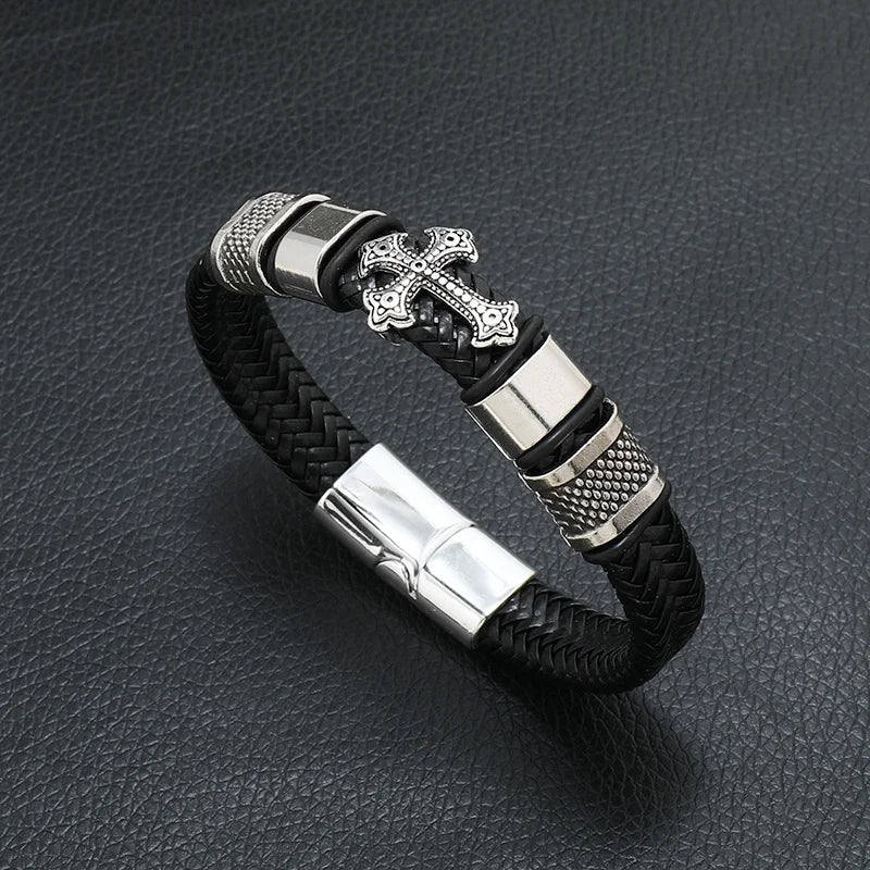 Musical Symbol Men's Leather Bracelet