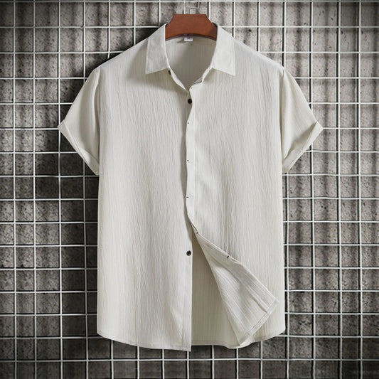 Cotton Linen Short Sleeved Shirt