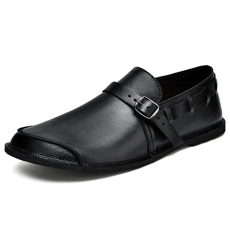 Buckled Leather Loafers