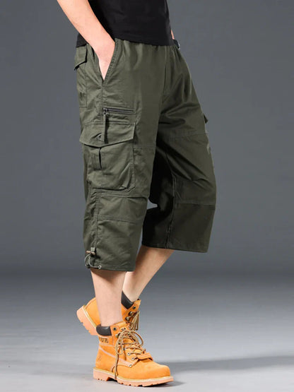 Long Cotton Cargo Shorts