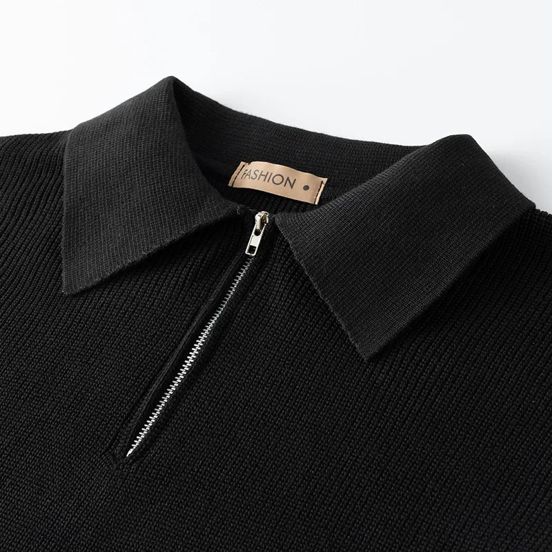 Elegant Knitted Zip Sweater