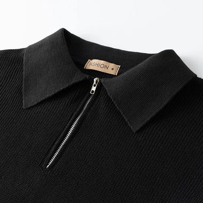 Elegant Knitted Zip Sweater