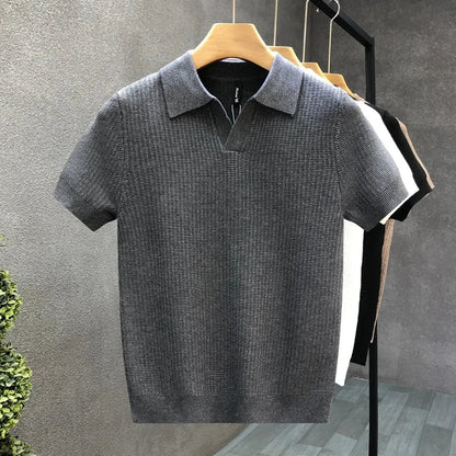 Breathable Knitted Polo Shirt