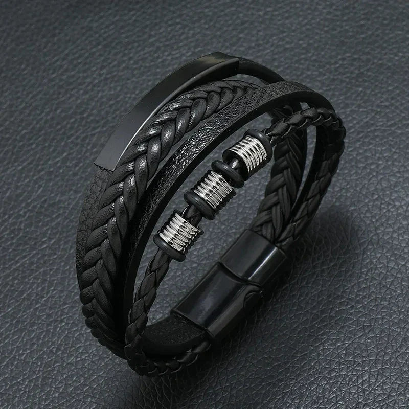 Musical Symbol Men's Leather Bracelet