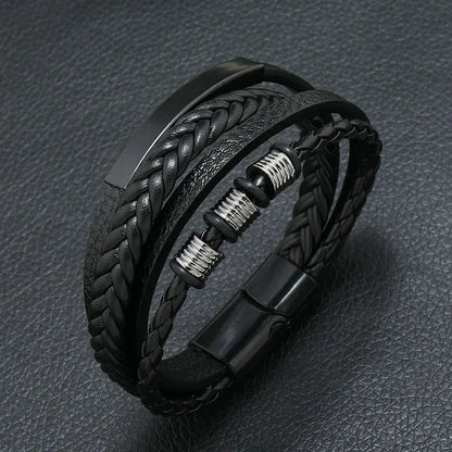 Musical Symbol Men's Leather Bracelet