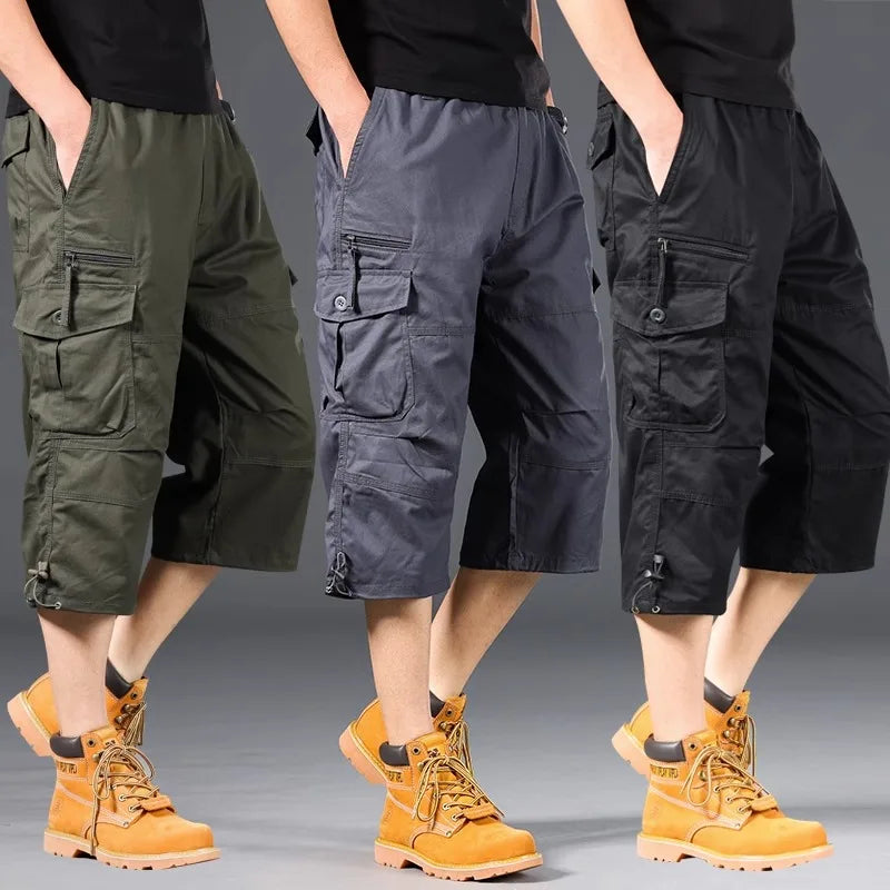 Long Cotton Cargo Shorts