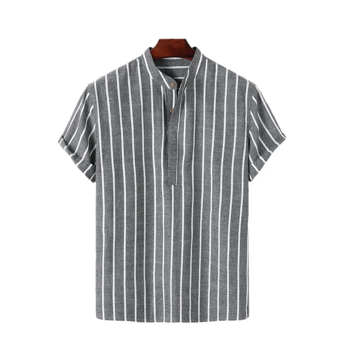 Elegant Short Sleeved Striped Shirt