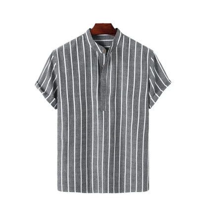 Elegant Short Sleeved Striped Shirt
